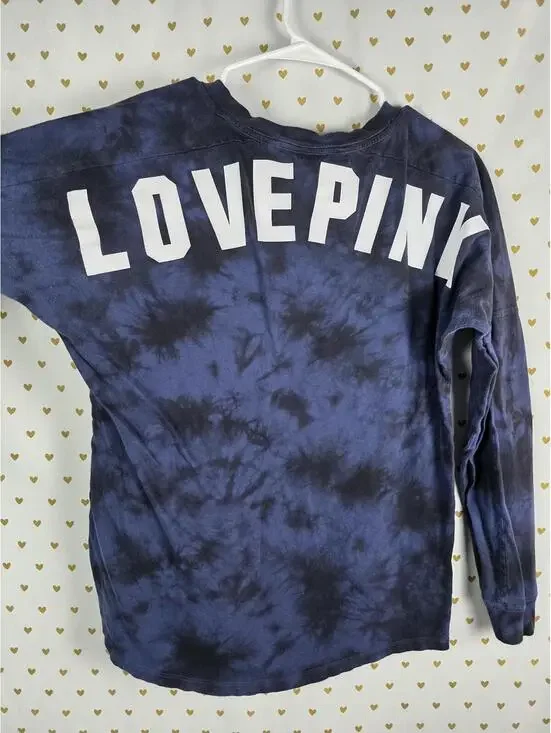 Victorias Secret Pink LOGO Tye Dye Sweater Shirt Long Sleeve SMALL - Picture 4 of 4